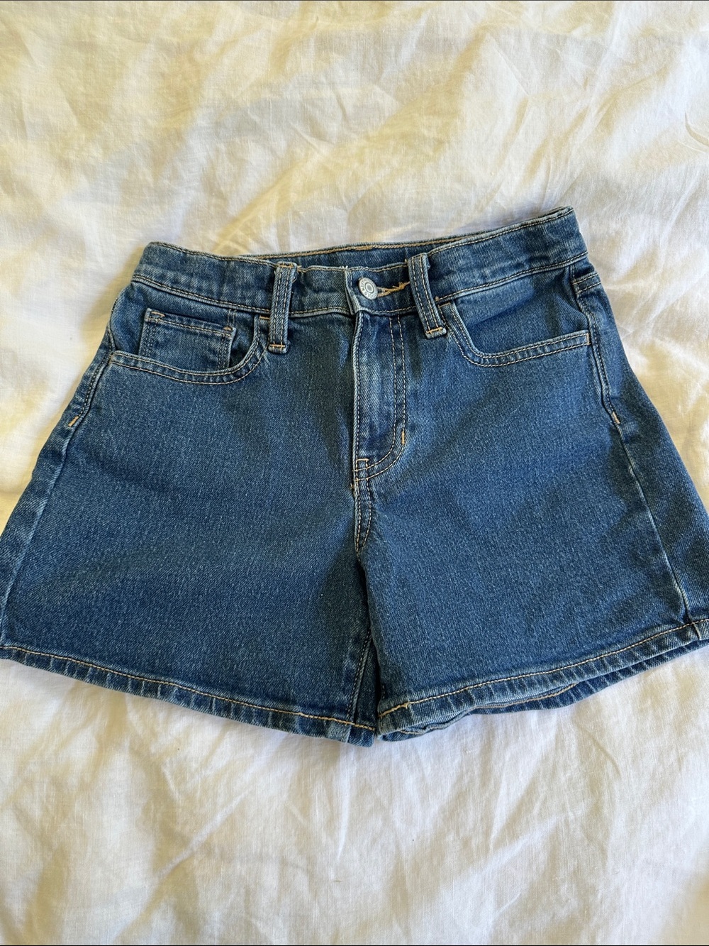 Old Navy Girls High Rise Midi Denim Short